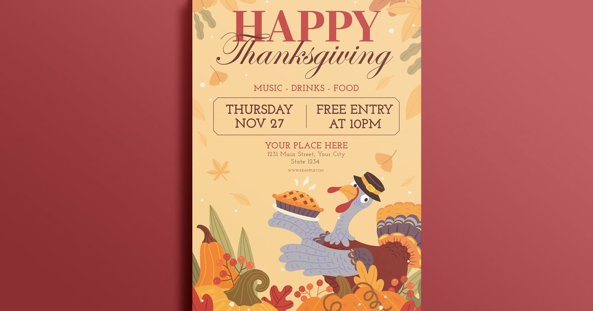 感恩节快乐传单