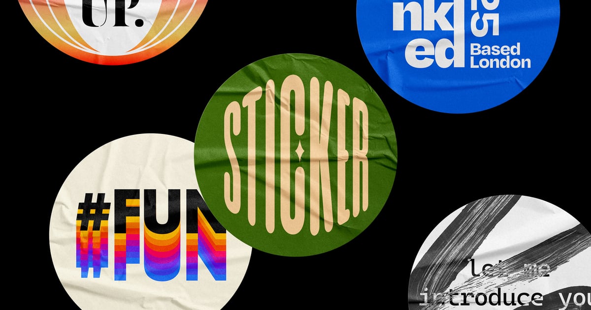 皱巴巴的贴纸模型