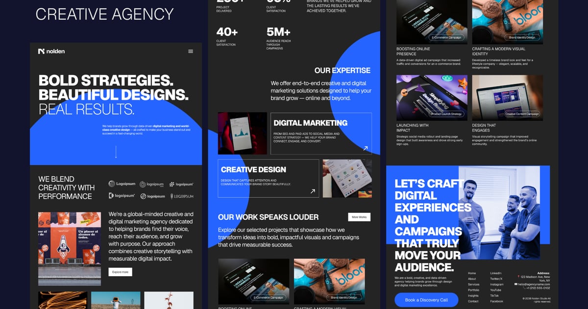 数字营销与创意机构落地页
