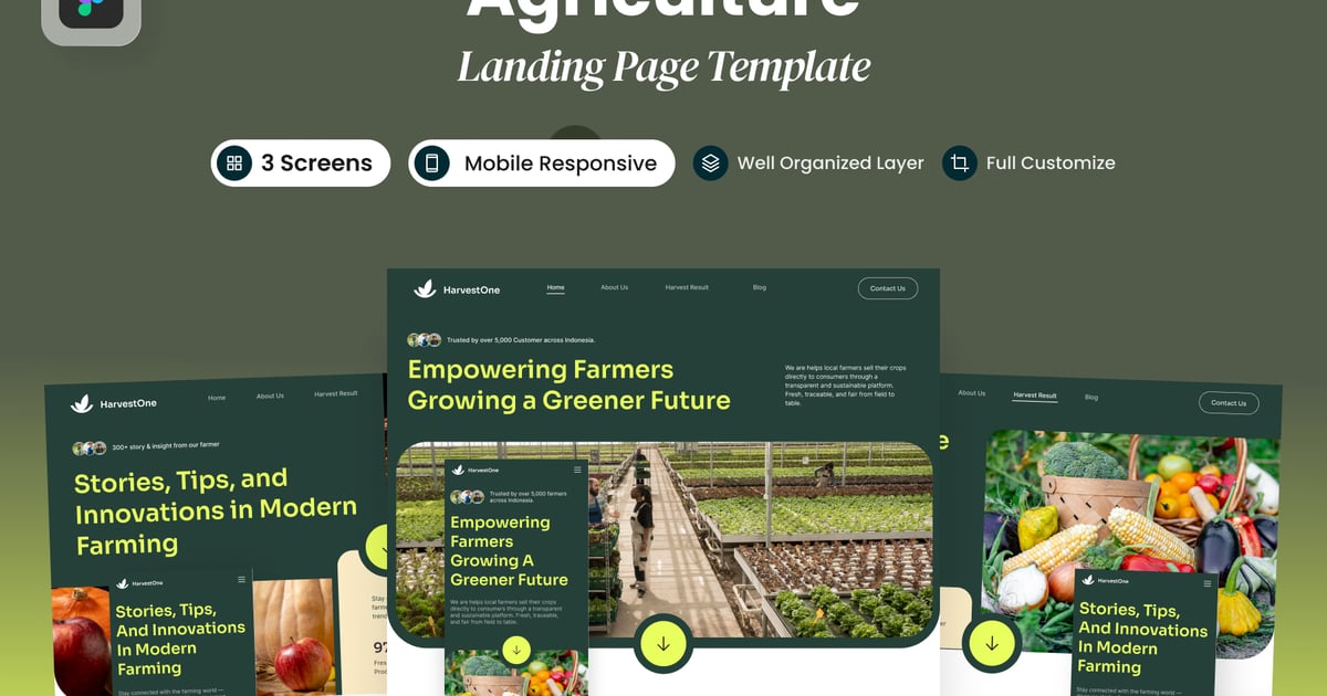 HarvestOne – 农业着陆页