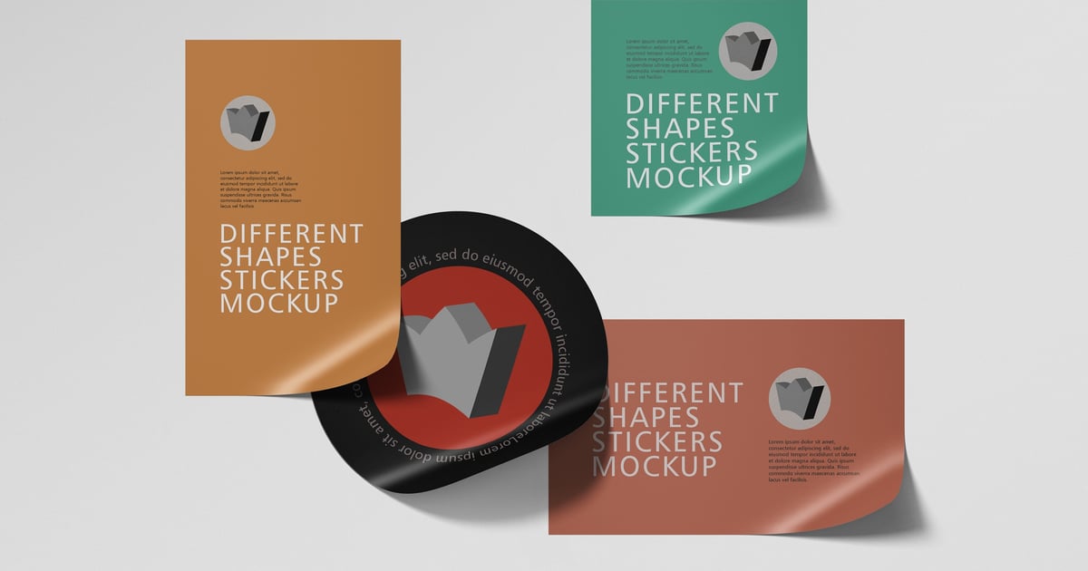 不同形状贴纸样机