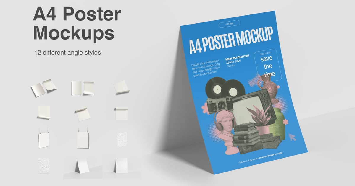 高质量A4海报样机