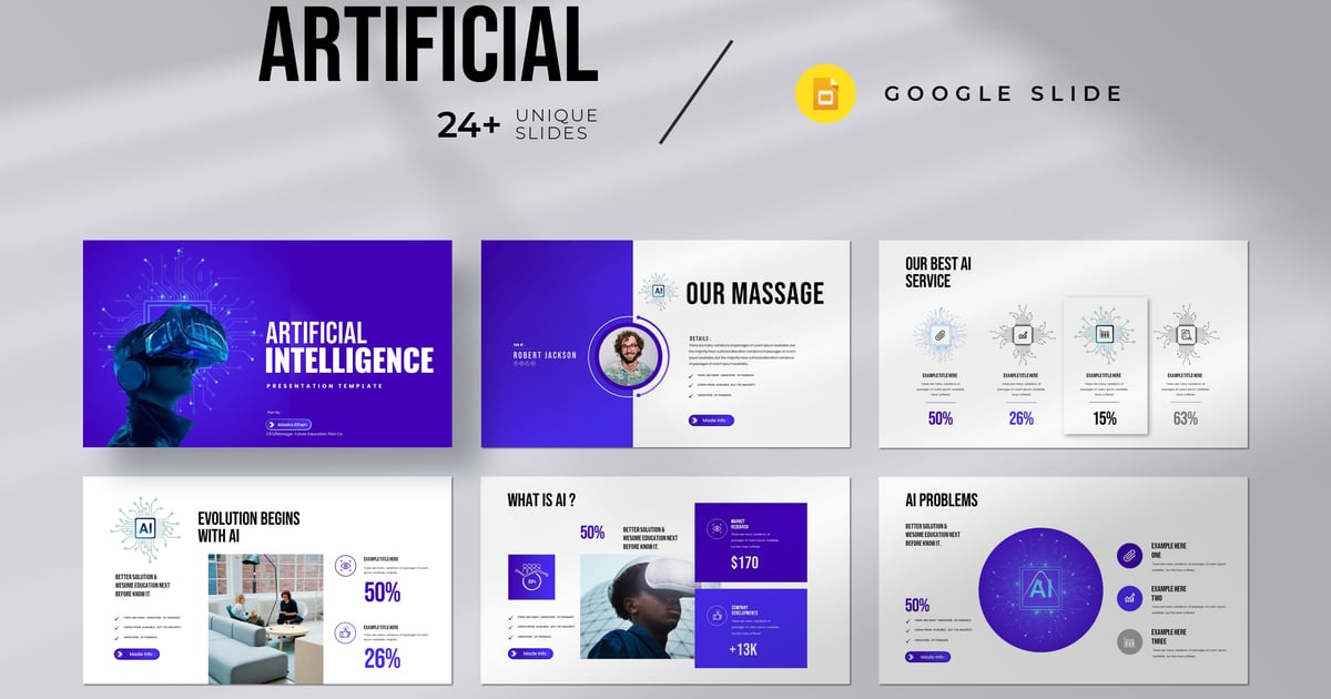 人工智能谷歌幻灯片模板