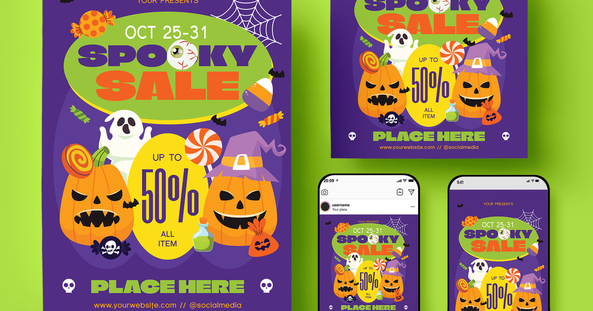 万圣节促销传单