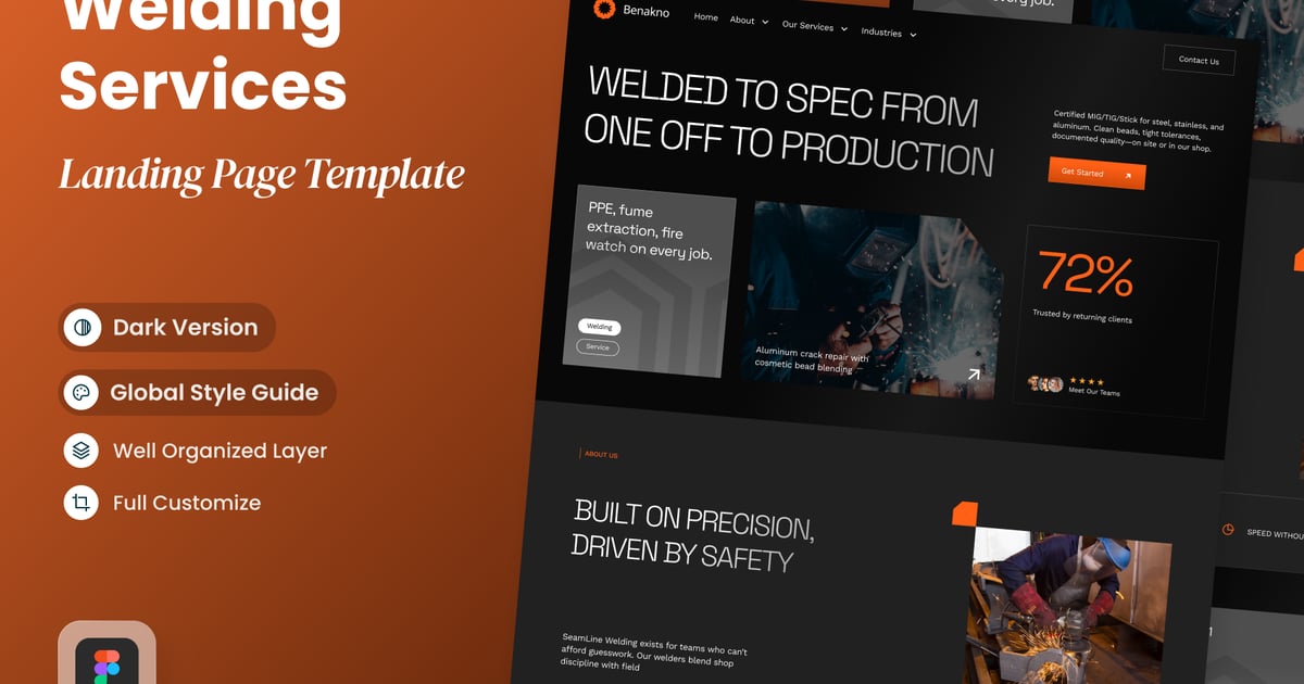 贝纳克诺 – 焊接服务登陆页面