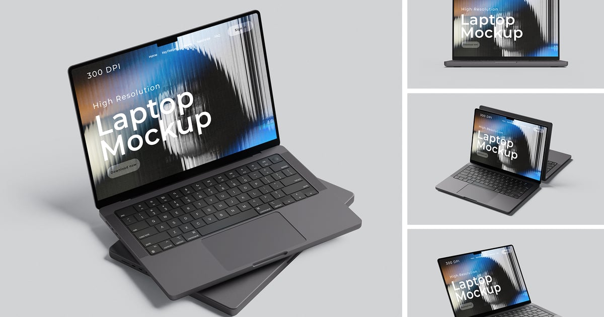 高分辨率笔记本电脑模型