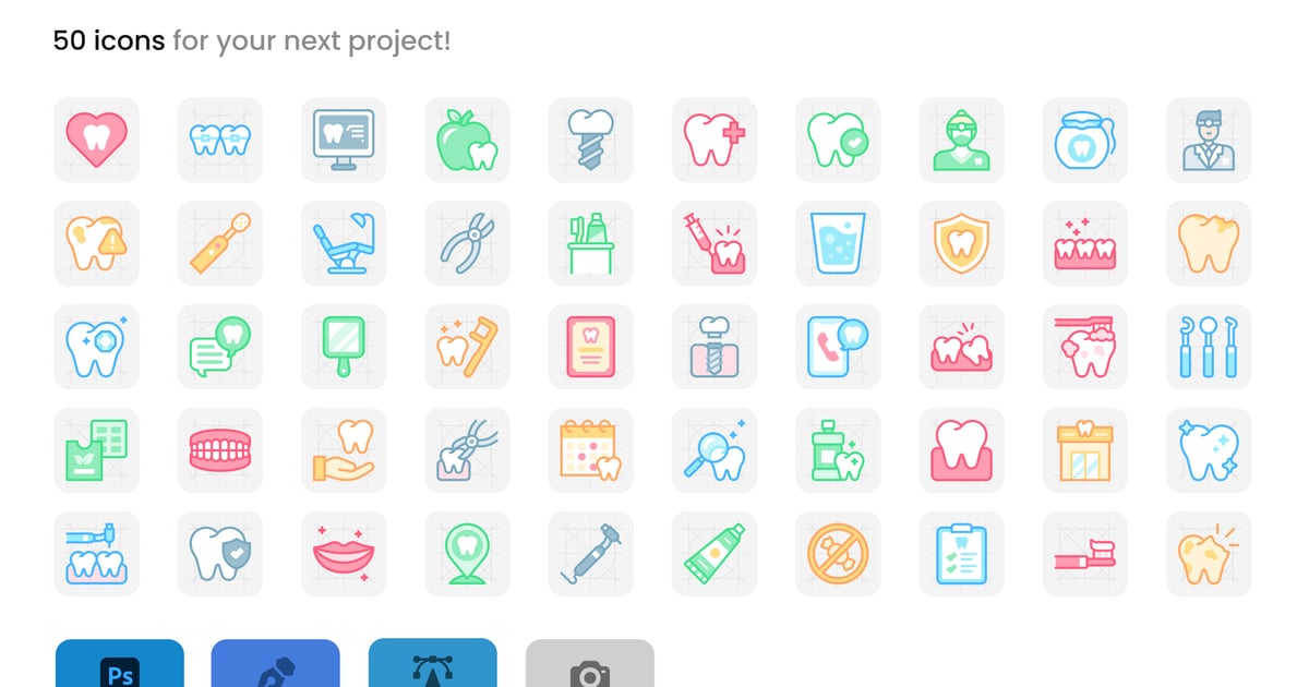 牙医和口腔健康图标