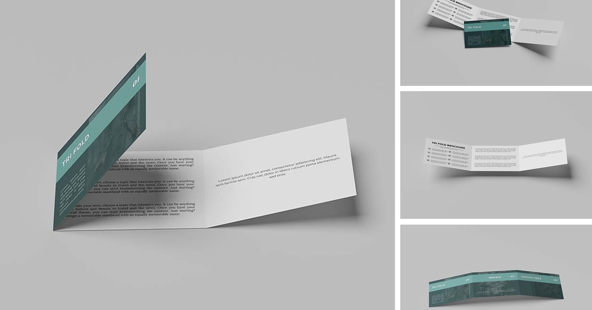 A4横向三折页宣传册样机