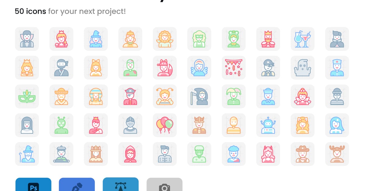 服装和派对图标