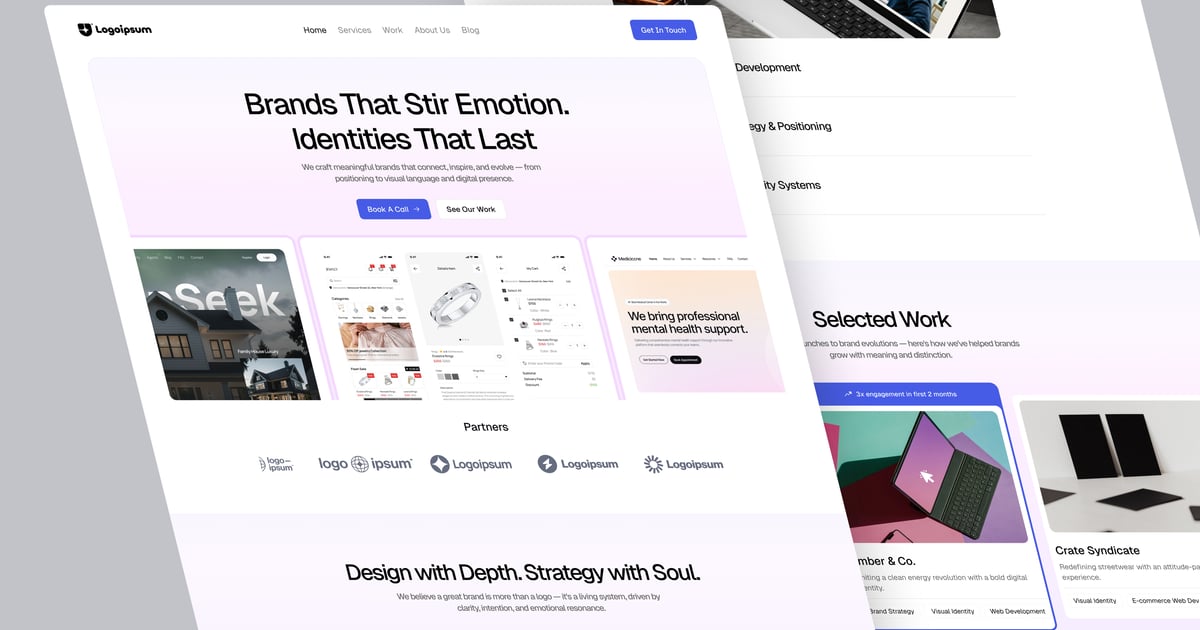 创意机构落地页 UI 设计工具包