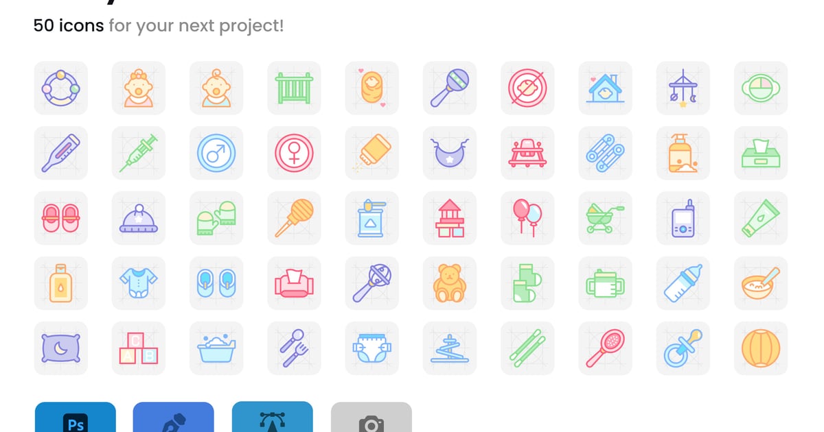 婴儿和新生儿图标