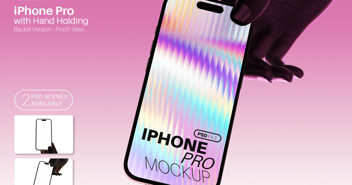 iPhone Pro 屏幕模型（带手部背光）