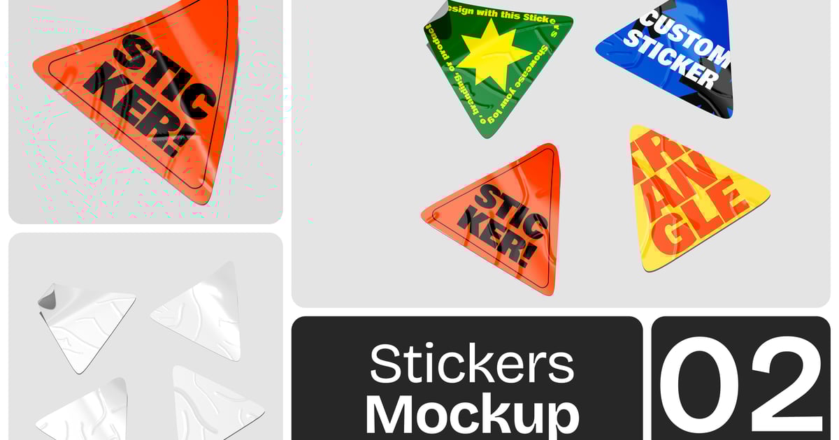 三角形贴纸样机