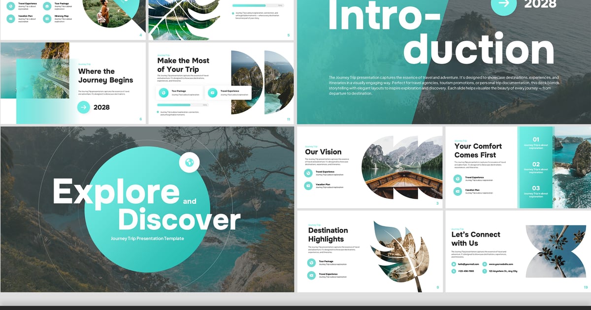 旅行旅程 Google 幻灯片