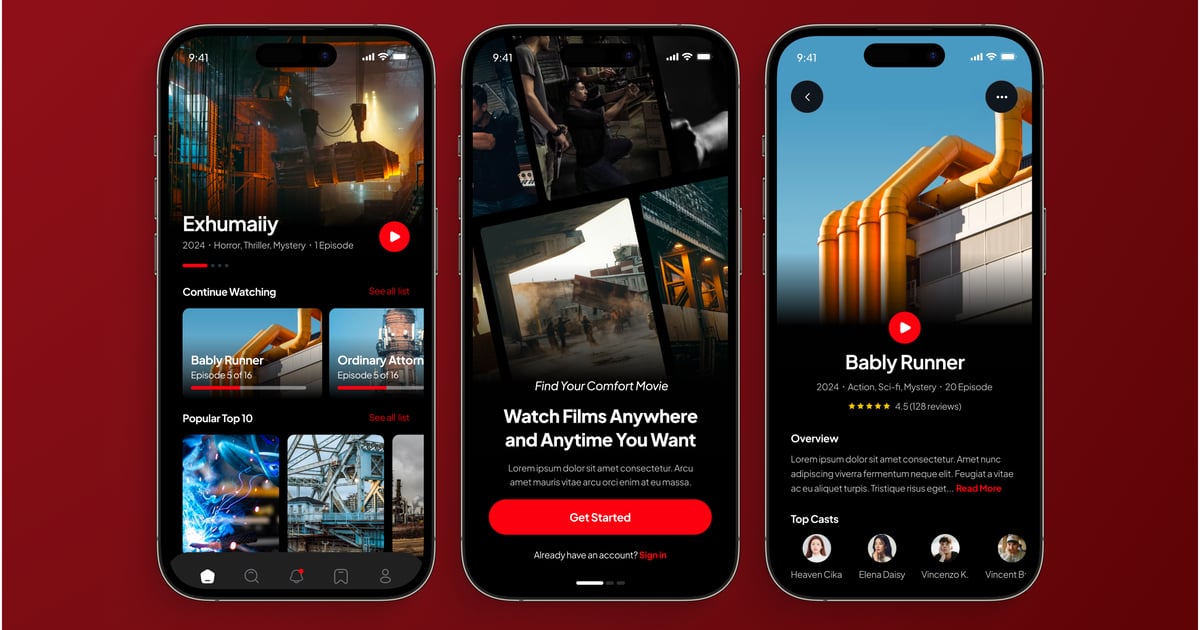 在线影院和视频流媒体应用 UI 套件