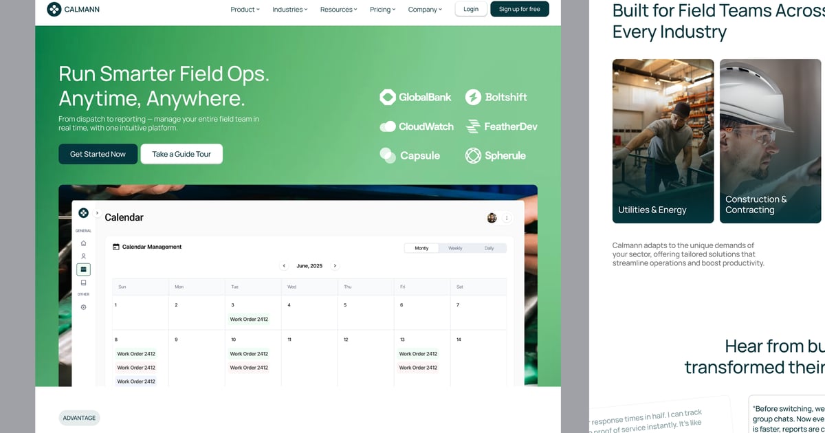 现场运营 SaaS 着陆页 UI 设计套件