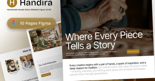 手工制品商店网站 Figma UI Kit Handira