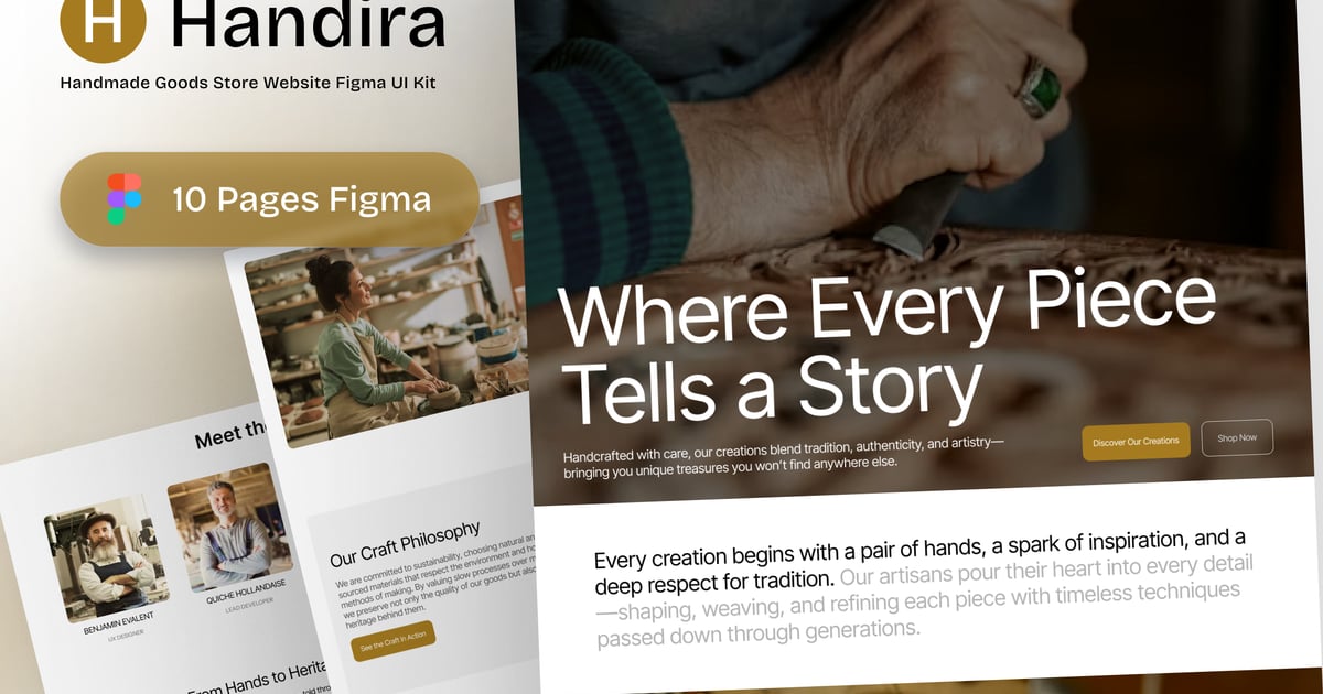 手工制品商店网站 Figma UI Kit Handira