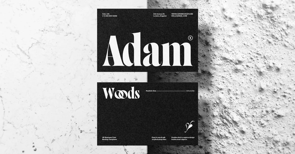 逼真的英国名片模型