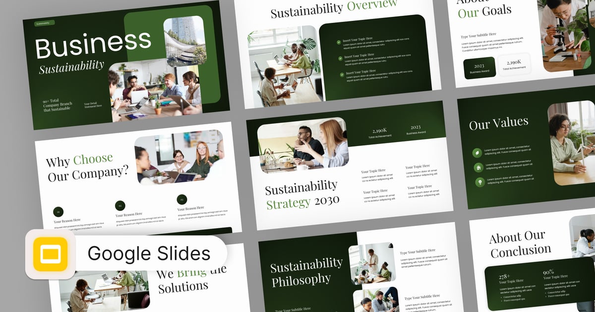 商业可持续性谷歌幻灯片模板