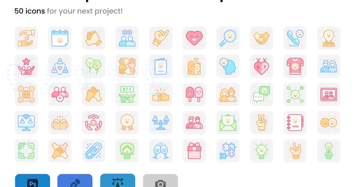 友谊和关系图标