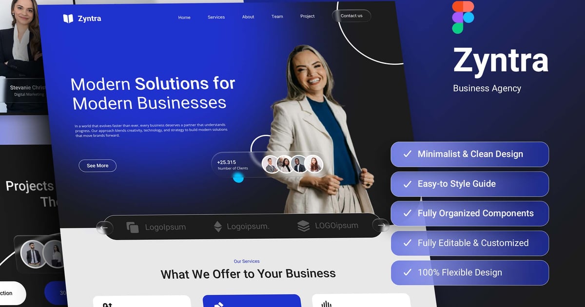 Zyntra – 现代商业机构着陆页