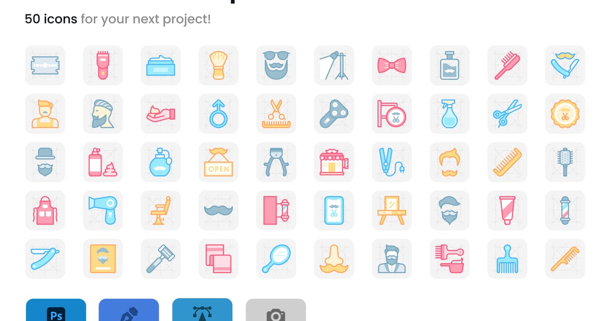 理发师和商店图标