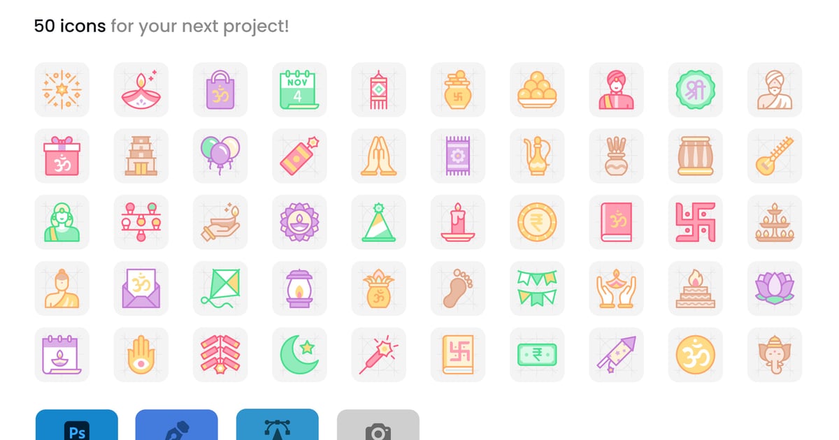 排灯节和节日图标