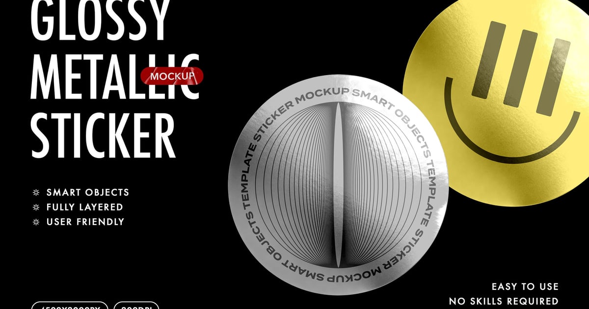 圆形亮面金属贴纸