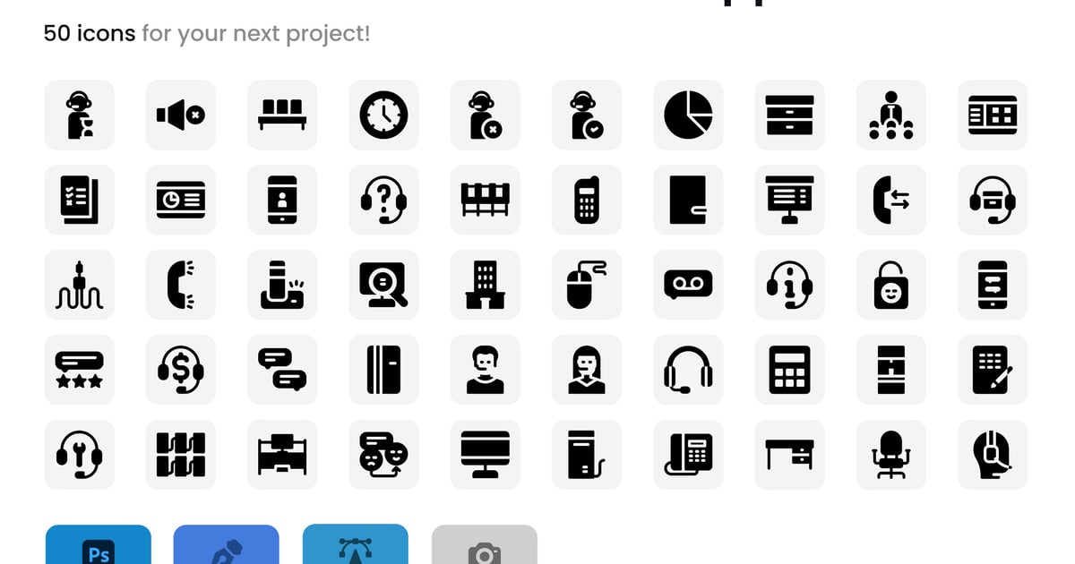 呼叫中心和客户支持图标