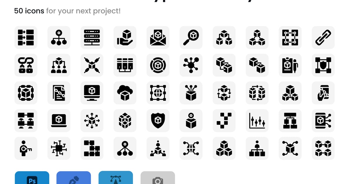 区块链和加密货币图标