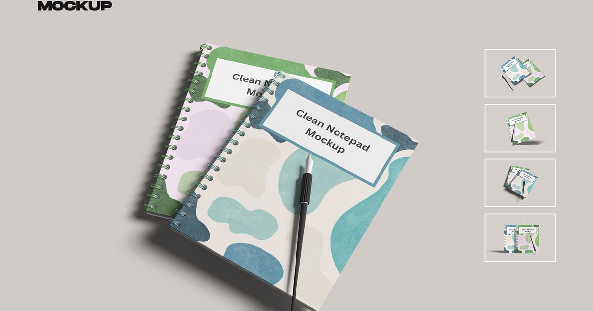 记事本模型 — 简洁的文具场景