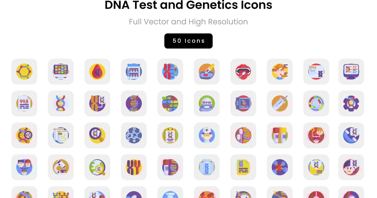 DNA检测和遗传学图标