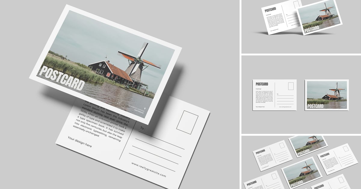 高质量明信片样机