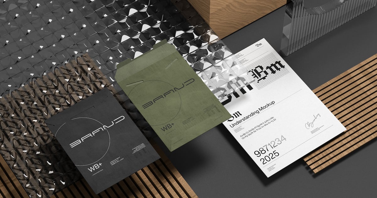 信封和信纸品牌设计样机套装