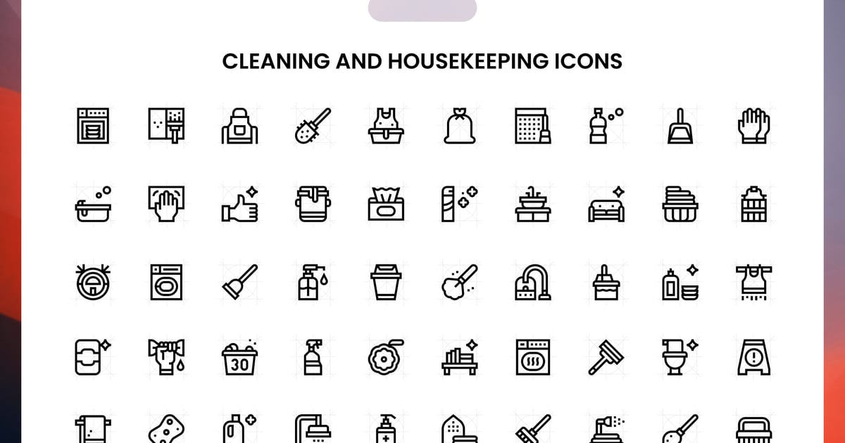 清洁和家政图标