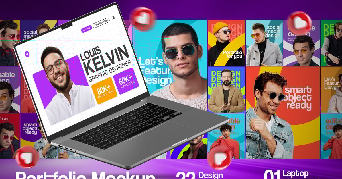 作品集展示模型社交媒体模板