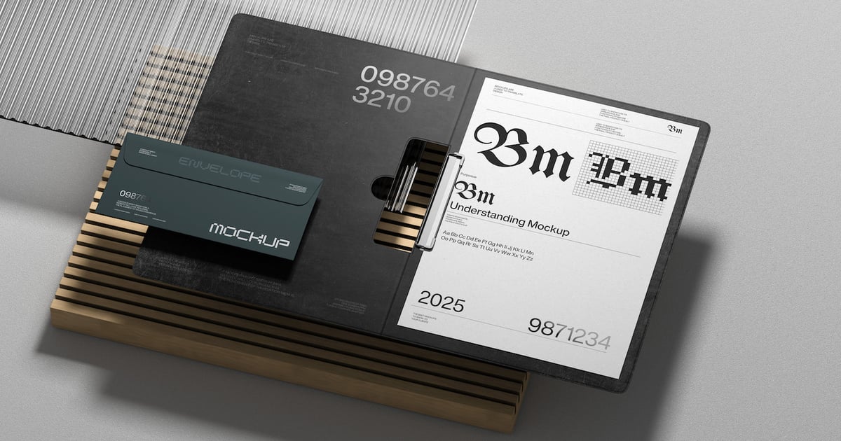 信封和信纸品牌设计样机场景