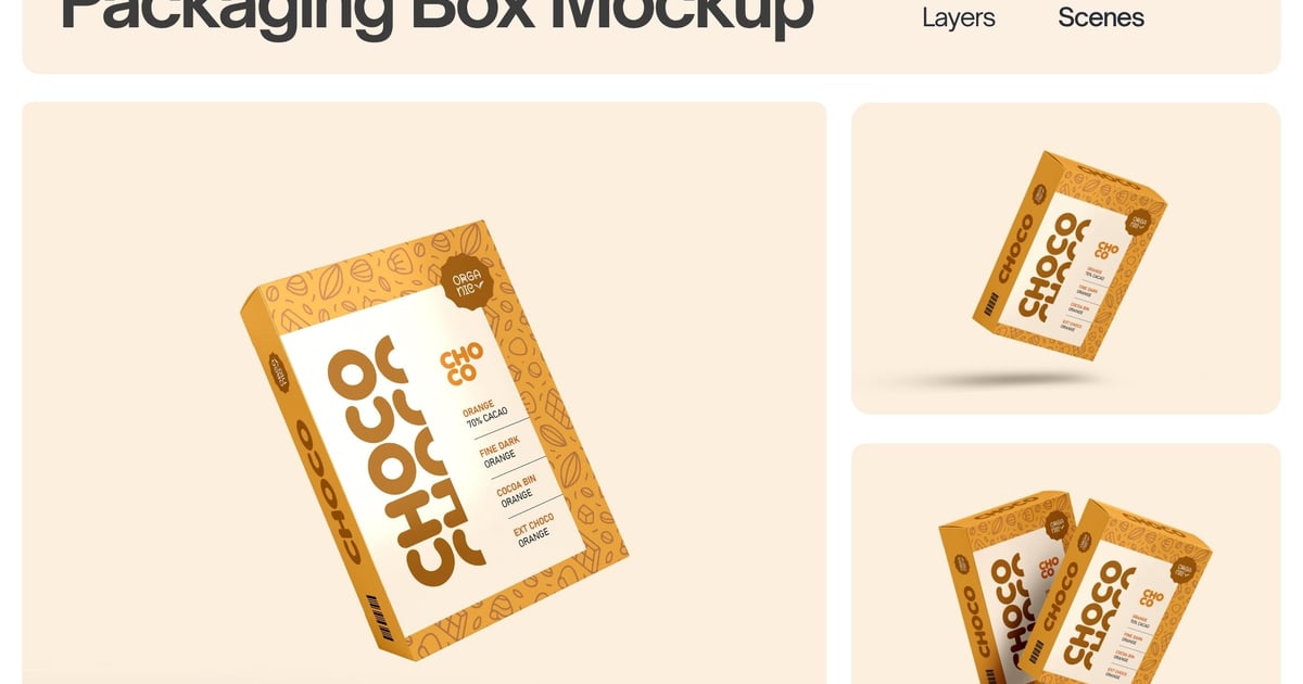 纸质巧克力盒包装模型套装