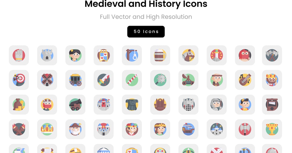 中世纪和历史图标