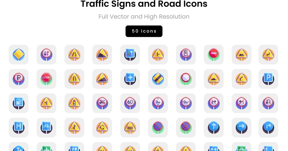 交通标志和道路图标