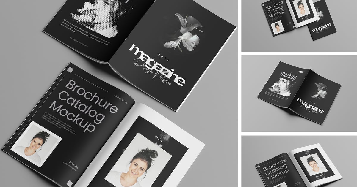 高质量A4宣传册目录样机