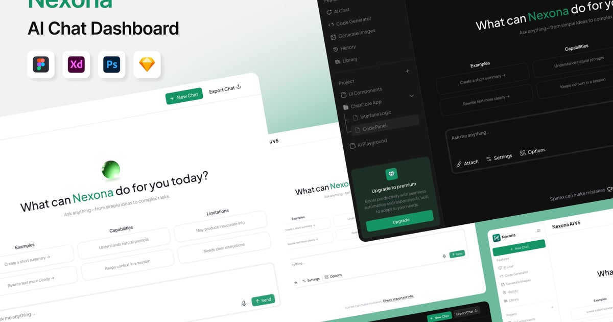 Nexona – AI聊天机器人仪表盘UI套件