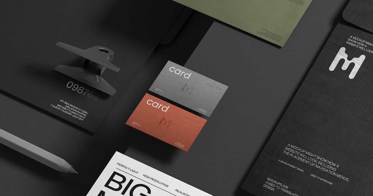 名片和文具品牌设计样机套装