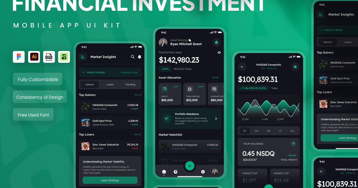 金融投资移动应用 UI 套件