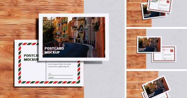 明信片样机套装