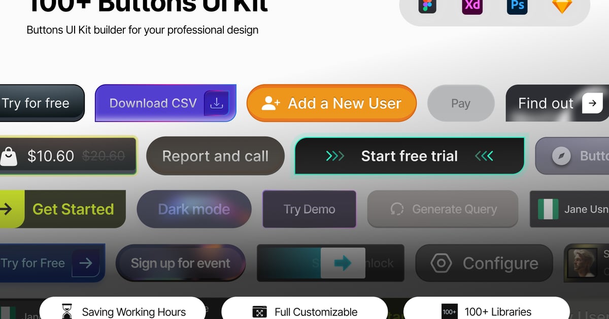 Bli – 技术类按钮 UI 套件组件