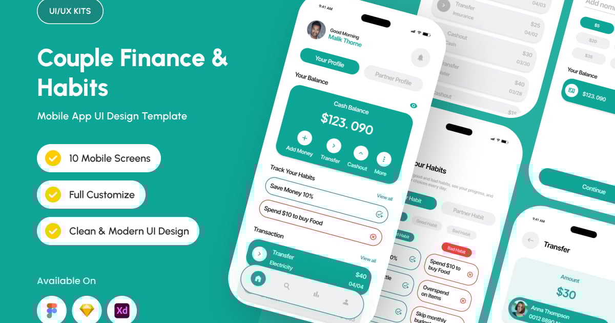 Synora – 现代便当习惯和财务用户界面