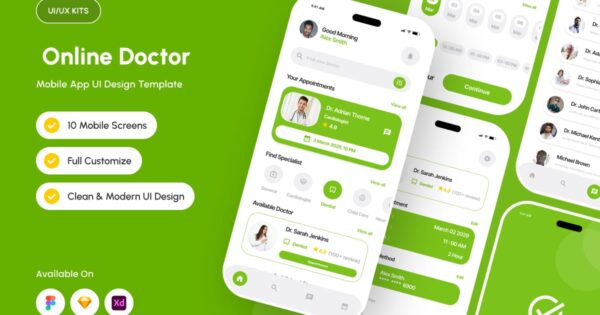 Medilink – 在线医生应用程序设计模板