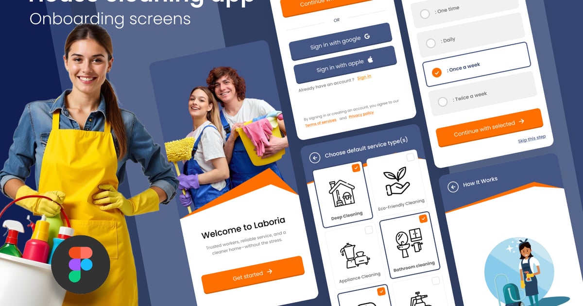 家政服务应用 – 用户引导界面